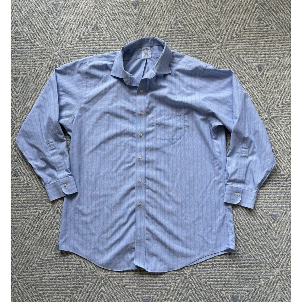 Brooks Brothers Regent Fit Long Sleeve Button Shirt - Blue/Gray Stripe - 17‎ 33